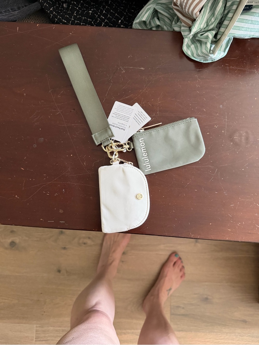 lululemon athletica Key & Card Holder Set in Sage Green and White